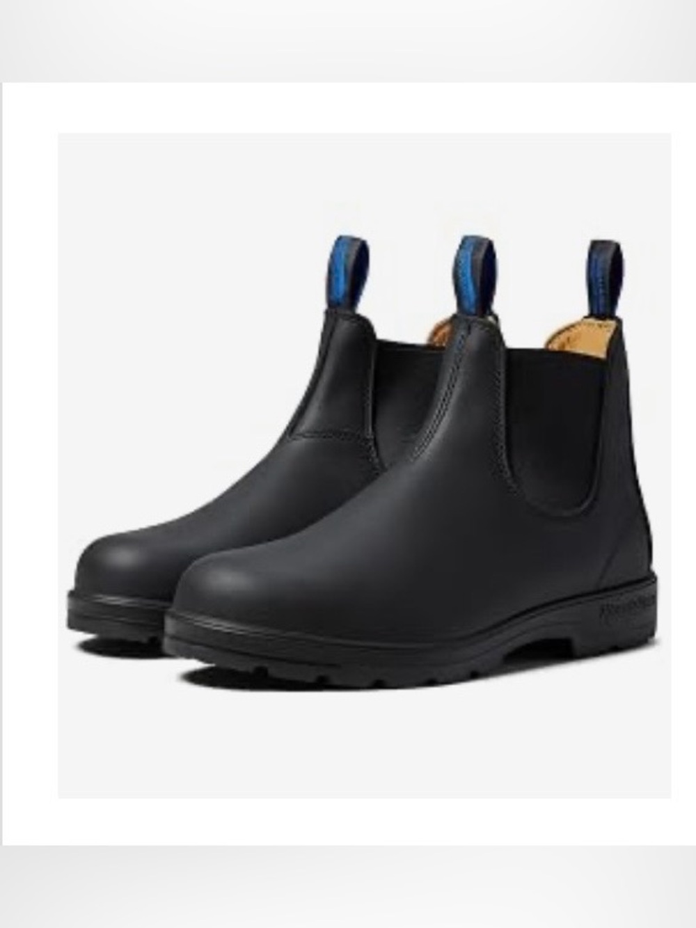 Blundstone BL566 Black waterproof Chelsea Boots with Blue Pull Tabs US10 AU9